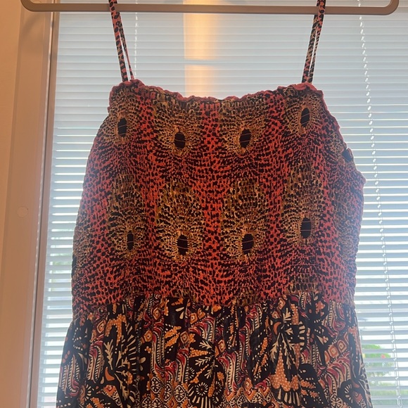 Anthropologie Coral Smocked Dress - Picture 2 of 5